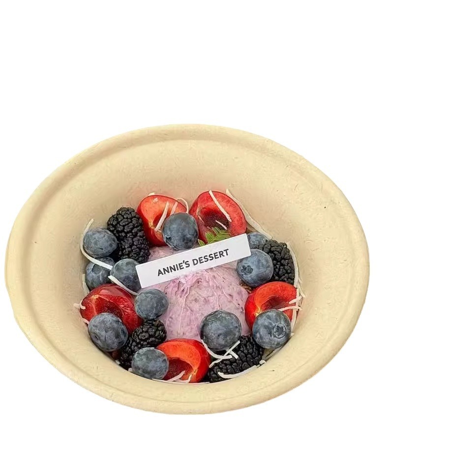 New Disposable Bagasse Yogurt bowl Dessert bowl Degradable Eco-friendly Safe Non-toxic sugarcane paper