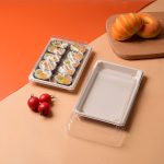 New Disposable Bagasse Sushi tray Degradable Eco-friendly Safe Non-toxic sugarcane paper Shshi box