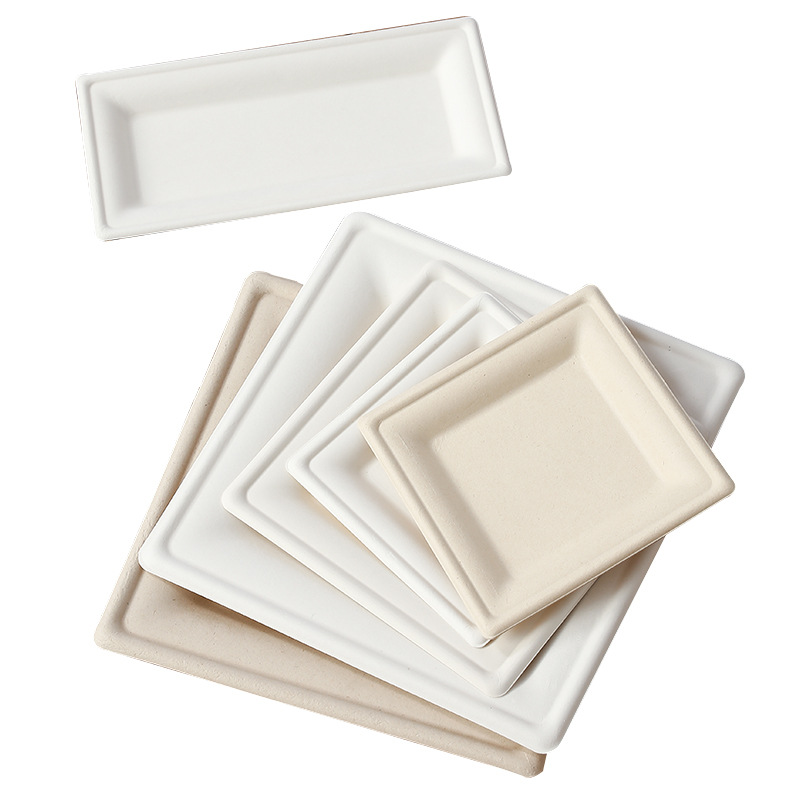 Square plate disposable environmentally friendly material square plate bagasse can be degraded wholesale