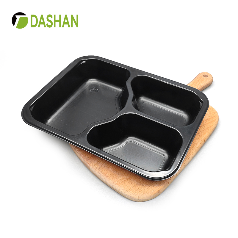 CPET Plastic Food Packing Tray-3compartments