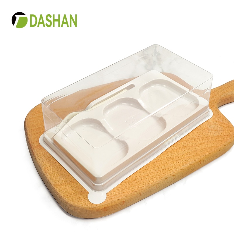 Plastic  cheese cake mini cake baking food packing box with lid