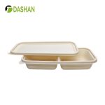 Disposable Two-Compartment Lunch Box 50/50 Fast Food Light Meals Fat-Free Bento Box Factory Wholesale Price With Lid Fruit Lunch Snack Container