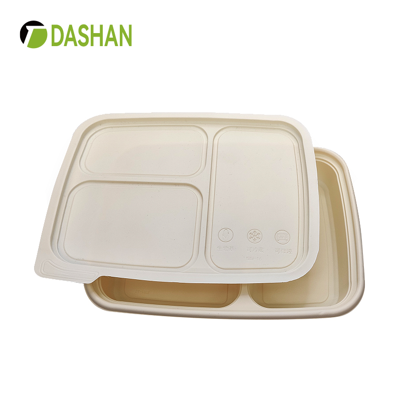 Disposable Three-Compartment Lunch Box Fast Food Takeout Factory Wholesale Price Environmentally Friendly Material Work Bento Box More Sizes Support Customization