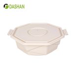 2200ml Large Capacity Disposable Lunch Box Octagonal Shape Corn Starch Safe Material Tough Not Break Fruit Fast Food Snack Container