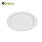 Disposable Corn Starch Plates Environmentally Friendly Round White With Compartments To Support Custom Picnic Restaurant Barbecue Plates Tray