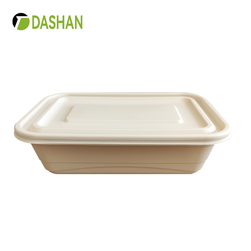Environmentally Friendly Corn Starch Packing Box High Temperature Food Grade Freezer Commercial Disposable Lunch Box with Lid 750ml/8500ml/1000ml Customizable