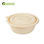 400ml/600ml Degradable environmental protection lunch box disposable packing box Round cornstarch bowl with cover