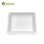 Beautiful Disposable Tray Degradable Material Safe and Environmentally Friendly White Smooth Plate Fruit Vegetables Seafood Tray