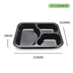 Large 3-Compartment CPET Airline Tray