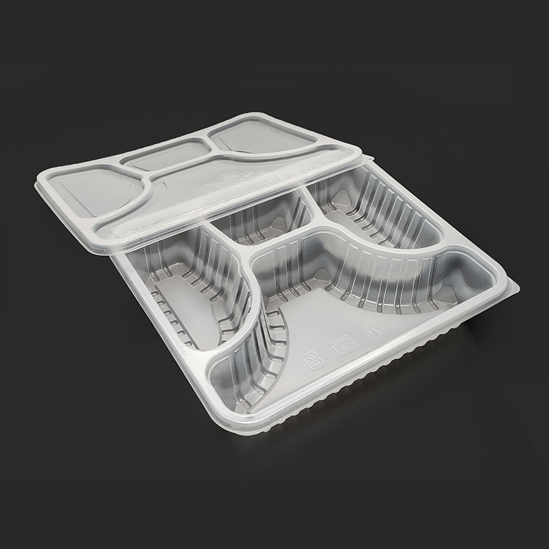 White Four-Compartment PP Lunch Box