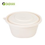 Large Capacity Disposable Cornstarch Bowl Round Leak Proof