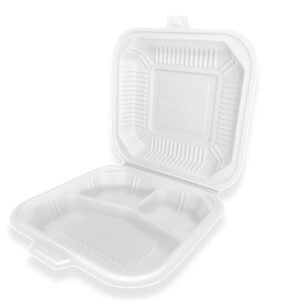 8 3-Compartment Clamshell