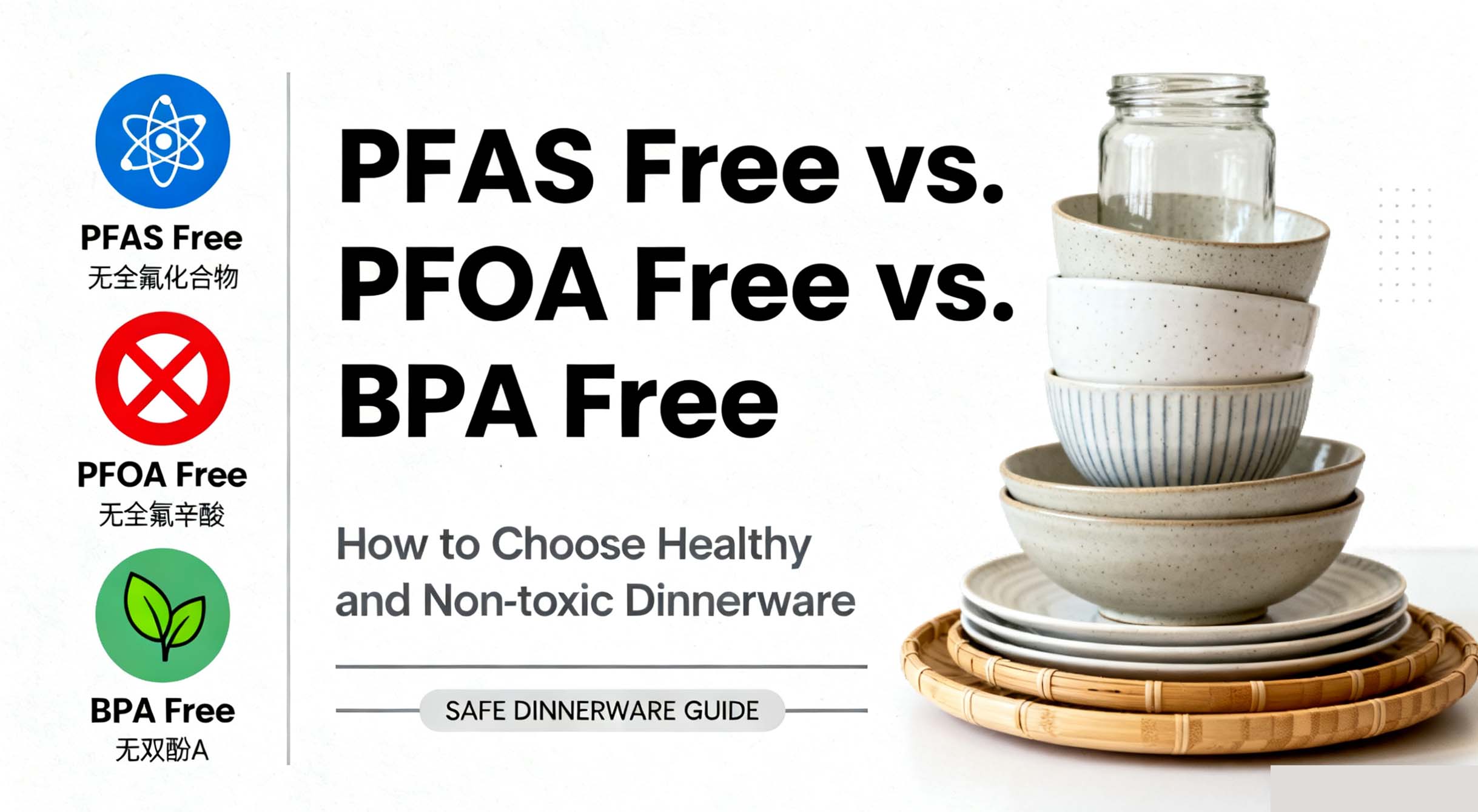 Chemical-Free Dinnerware Understanding PFAS-Free, PFOA-Free, and BPA-Free Options
