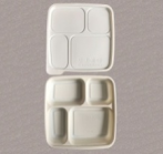 Cornstarch Salad Four Compartment 1050 ml Container