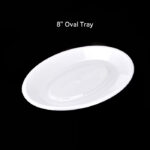 Premium 8” White PP Disposable Serving Tray – Durable Injection-Molded Plate for Food Service
