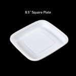 8.5 Inch Square White Disposable Dinner Plates