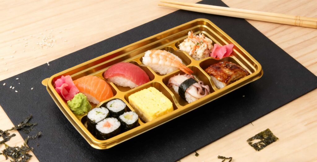 Gold PET Sushi Tray