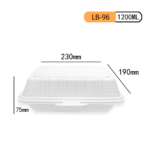 DaShan LB-96 9 inch × 6 inch Clamshell – Eco-Friendly Single Compartment Food Container