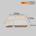 Cornstarch 5 Compartment Lunch Tray (1150ml) – Eco-Friendly Packaging
