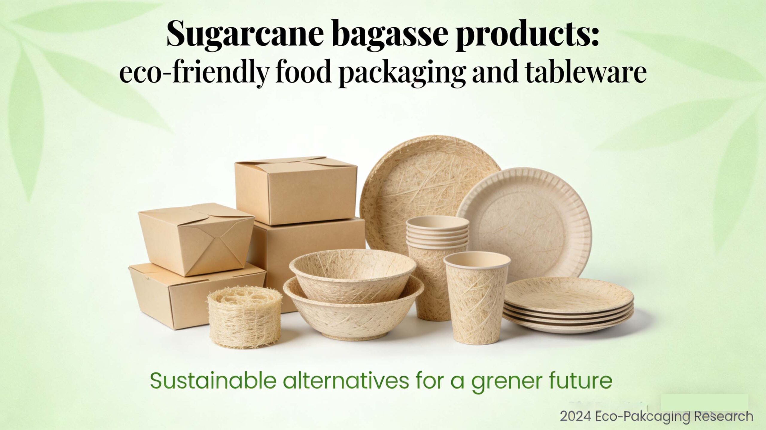 Sugarcane bagasse products: eco-friendly food packaging and tableware