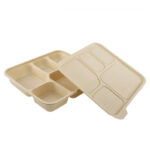 Cornstarch 5 Compartment Lunch Tray (1150ml) – Eco-Friendly Packaging