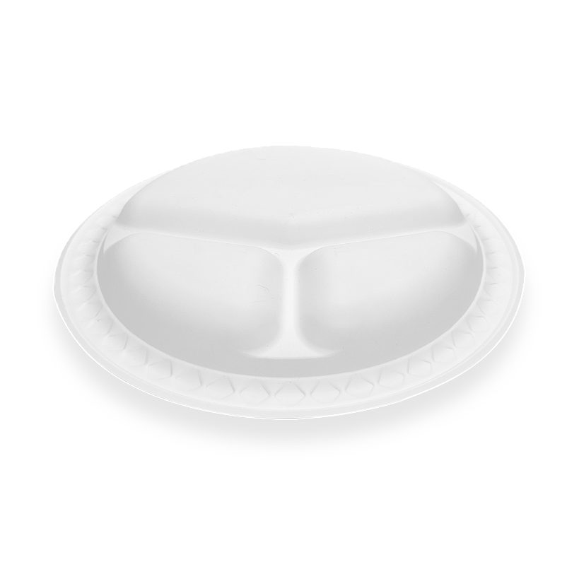 103 Cornstarch 3-Compartment Disposable Tray 103 Cornstarch 3-Compartment Disposable Tray