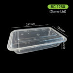 1250ml Rectangle PP Food Container with Dome Lid – Freezer Safe
