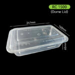1500ml PP Takeaway Lunch Box with Lid – Large Capacity
