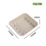 14D Bagasse Tray – Eco-Friendly Sugarcane Plate for Sustainable Food Packaging
