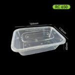 650ml Rectangle PP Food Container – Microwave Safe Takeaway Box