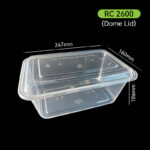 Large-capacity 2600ml PP Takeaway Box – Durable & Reusable Look