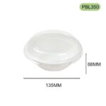 PBL350 PET Lid for 350ml Bagasse Bowl |Leak-Proof Cover for Sustainable Food Packaging