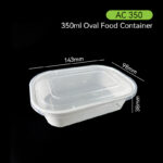350ml PP American Style Food Container – Small Takeaway Box