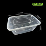 1000ml Rectangle PP Food Container – Recyclable Takeaway Box Manufacturer