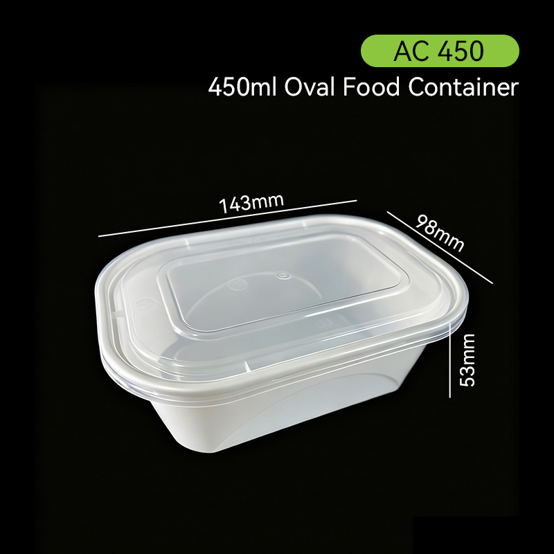 450ml Oval PP American Style Lunch Box