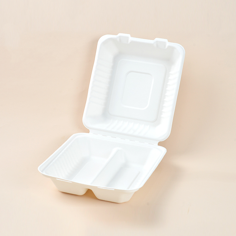 8-Inch 2-Compartment Clamshell 8-Inch 2-Compartment Clamshell