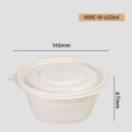 Sustainable and Practical: NWE-W-650ML Cornstarch Bowl for Eco-Friendly Food Packaging