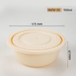 DaShan NWW-08 (900ML) Cornstarch Bowl – Eco-Friendly, Oil & Water Resistant