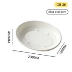 26oz Bagasse Oval Bowl – Eco-Friendly Sugarcane Bowl for Hot & Cold Foods
