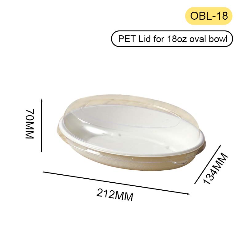 bagasse oval bowl with PET lid