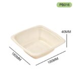 PB016 Bagasse Square Bowl – Eco-Friendly Compostable Food Container