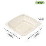 PB024 Bagasse Square Bowl – Eco-Friendly Compostable Food Container