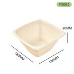 PB042 Bagasse Square Bowl – Eco-Friendly Compostable Food Container