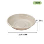 PB24 Eco-Friendly Bagasse Bowl for Restaurants, Takeout & Catering