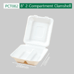 8-Inch 2-Compartment Clamshell: Packaging for Food Separation