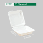 9inch Clamshell – Eco-Friendly Sugarcane Packaging Solution