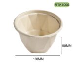 RTK1000 Bagasse Bowl — 1000ml Eco-Friendly Food Bowl