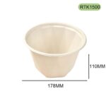 RTK1500 Bagasse Bowl — 1500ml Eco-Friendly Food Bowl