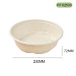 RTK2500 Bagasse Bowl — 2500ml Eco-Friendly Food Bowl