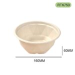RTK750 Bagasse Bowl — 750ml Eco-Friendly Food Bowl